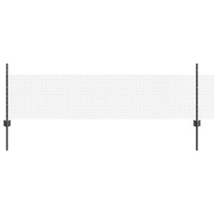 vidaXL Welded Wire Fence with Posts 50 x 0.5 m PVC-Coated Steel Grey