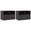 vidaXL TV Cabinets 2pcs Black 67x39x44 cm Steel