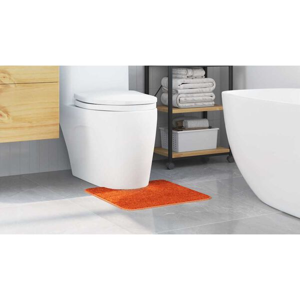 vidaXL Anti-slip Bath Mat with Toilet Cut Orange 50 x 50 cm PP