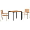 vidaXL Garden Dining Set 3 pcs Beige and Brown 90 x 90 x 75 cm