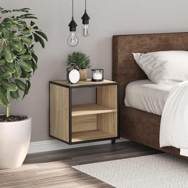 vidaXL Wall-mounted Bedside Cabinet Sonoma Oak 40x31x39.5 cm