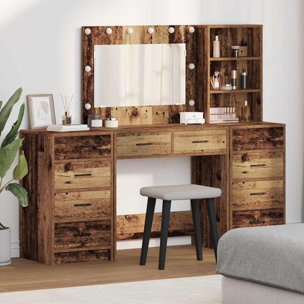 vidaXL Dressing Table 3 pcs Brown 40 x 41 x 135 cm Engineered wood