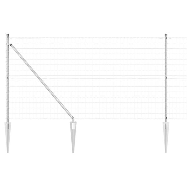 vidaXL Fence with Post Silver 1 x 10 m Steel