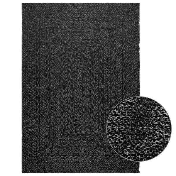 vidaXL Rug ZIZUR Anthracite 140x200 cm Jute Look Indoor and Outdoor