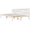 vidaXL Bed Frame with Headboard White 120 x 200 cm Solid Pine Wood