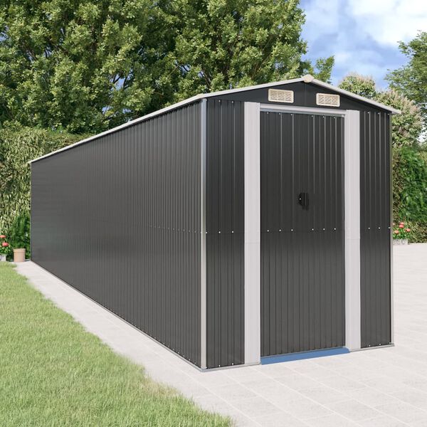 vidaXL Garden Shed Anthracite 192x855x223 cm Galvanised Steel