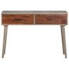 vidaXL Console Table Grey 110x35x75 cm Solid Rough Mango Wood