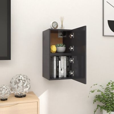 vidaXL Wall Mounted TV Cabinets 2 pcs Grey 30.5x30x30 cm
