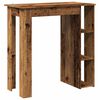 vidaXL Bar Table with Shelf Old Wood 102x50x103.5 cm Engineered Wood