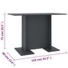 vidaXL Dining Table Grey 110x60x75 cm Engineered Wood