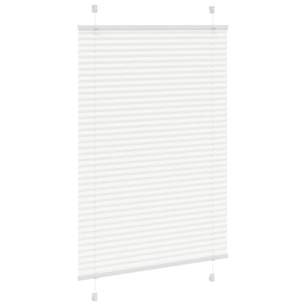 vidaXL Pleated Blind White 100x100 cm Fabric Width 99.4 cm Polyester