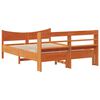 vidaXL Bed Frame with Headboard Wax Brown 150x200 cm King Size Solid Wood Pine