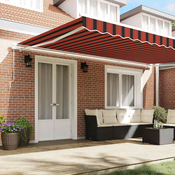 vidaXL Retractable Awning Manual Orange and Brown 500 x 350 cm