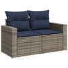 vidaXL 6 Piece Garden Sofa Set with Cushions Grey Poly Rattan Acacia