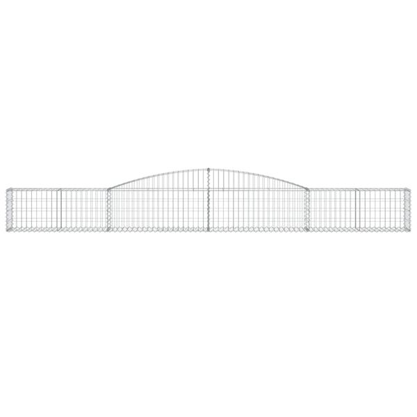 vidaXL Arched Gabion Baskets 15 pcs 400x30x40/60 cm Galvanised Iron