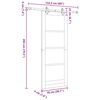 vidaXL Sliding Door Natural 78 x 202 cm Solid Pine Wood and Glass
