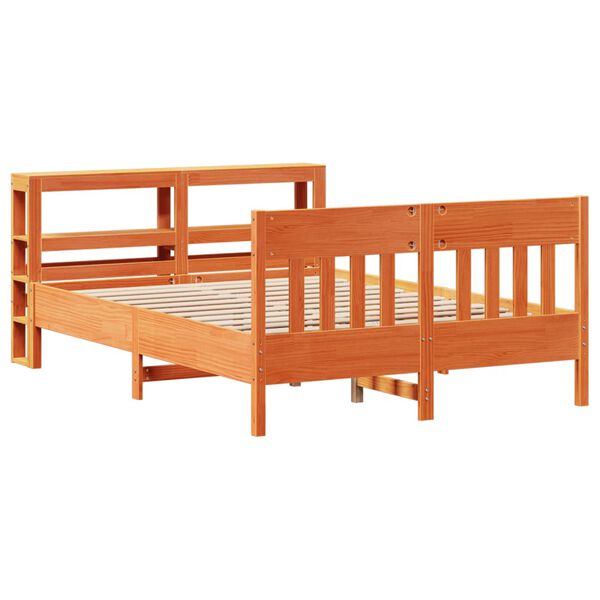 vidaXL Bed Frame without Mattress Wax Brown 120x200 cm Solid Wood Pine
