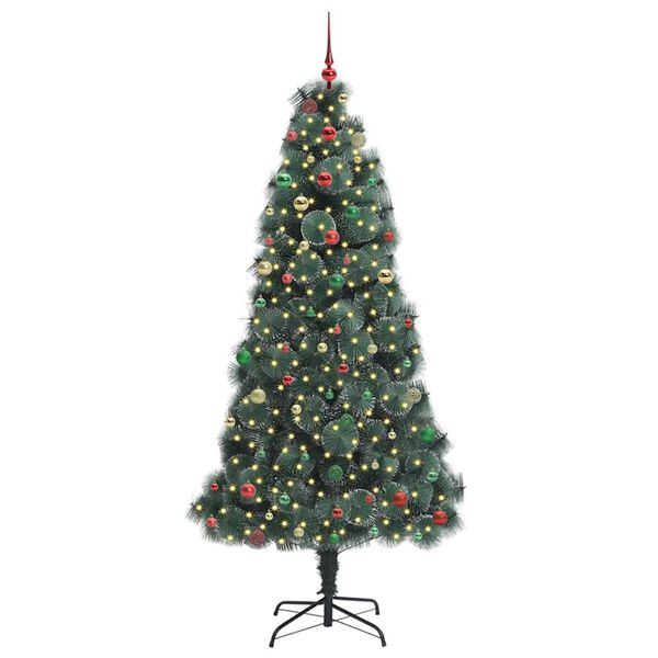 vidaXL Artificial Pre-lit Christmas Tree with Ball Set Green 240 cm