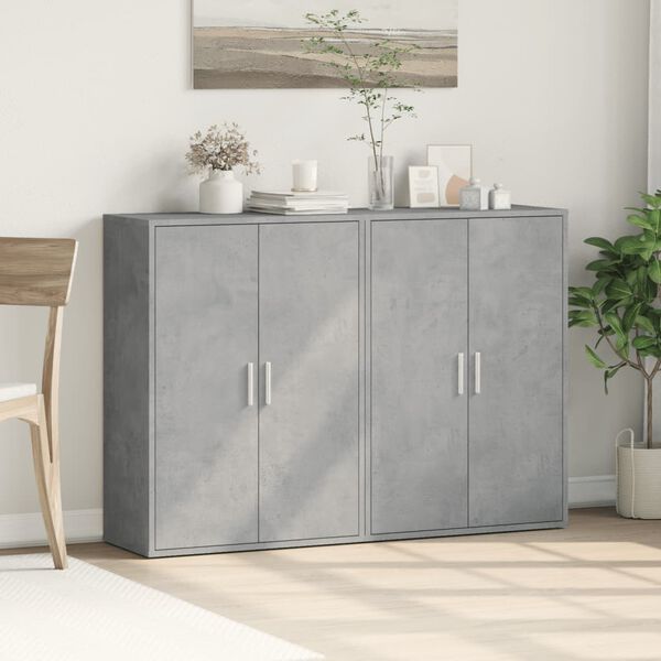 vidaXL Sideboards 2 pcs Concrete Grey 60x31x84 cm Engineered Wood