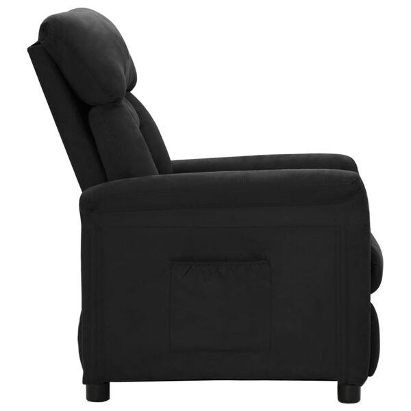 vidaXL Recliner Chair Black Microfiber Fabric