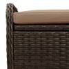 vidaXL Storage Bench with Cushion Brown 80x51x52 cm Poly Rattan