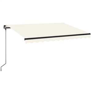 vidaXL Manual Retractable Awning with LED 350x250 cm Cream