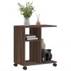 vidaXL Side Table with Wheels Brown Oak 50x30x55 cm Engineered Wood