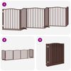 vidaXL Dog Gate with Door Foldable 6 Panels Brown 480 cm Poplar Wood