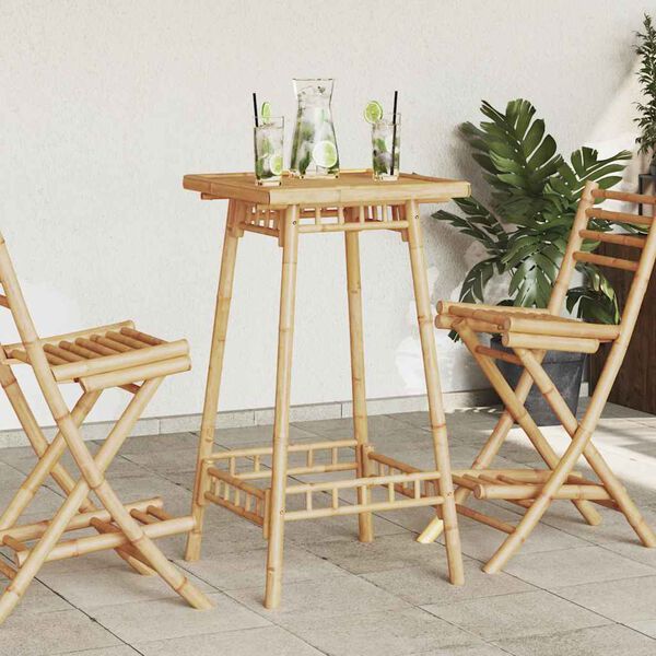 vidaXL Outdoor Bar Table Square 55x55x100 cm Bamboo