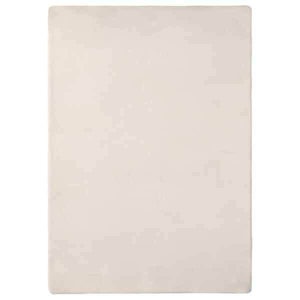 vidaXL Teddy Rug Cream 170x120 cm