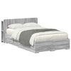 vidaXL Bed Frame with Storage Grey Sonoma 120 x 190 cm Engineered Wood