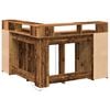 vidaXL Desk with LED Lights Old Wood 130x130x91 cm Engineered Wood