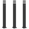 vidaXL Outdoor Floor Lamps with Sensors 3pcs Black 110 cm Aluminium