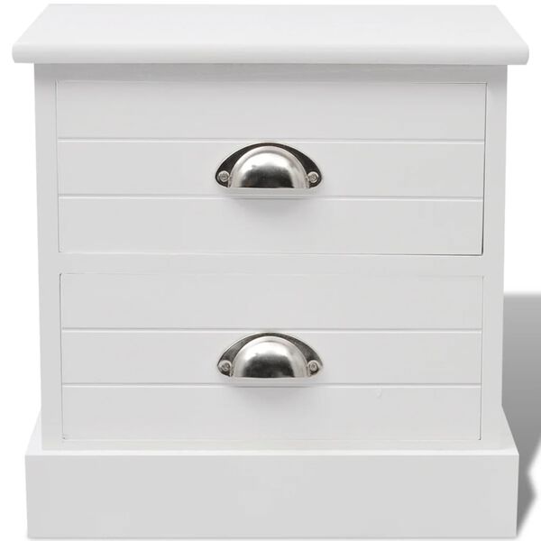 vidaXL French Bedside Cabinet White