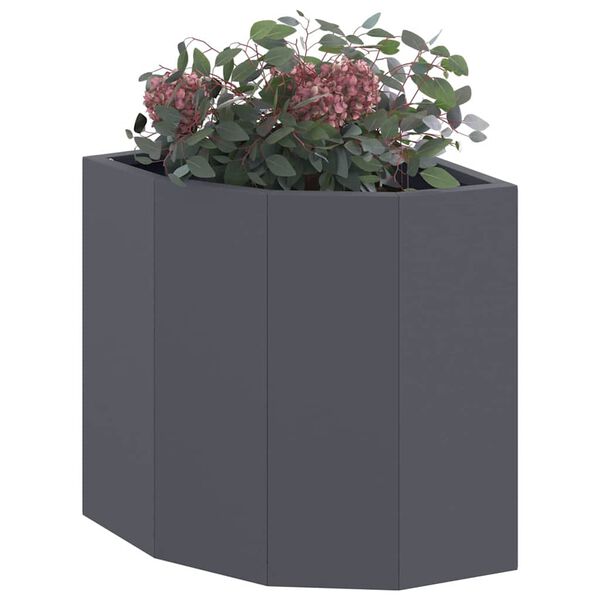 vidaXL Corner Planter Anthracite 30 x 30 x 35 cm Steel