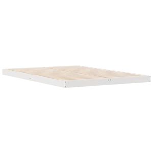vidaXL Floor Bed Frame White 213.5 x 164 x 9 cm Solid Pine Wood