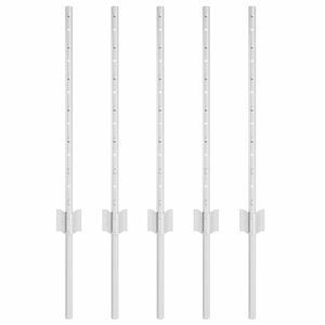 vidaXL Embedded Fence Post 5 pcs Silver 100 cm Powder-Coated Steel