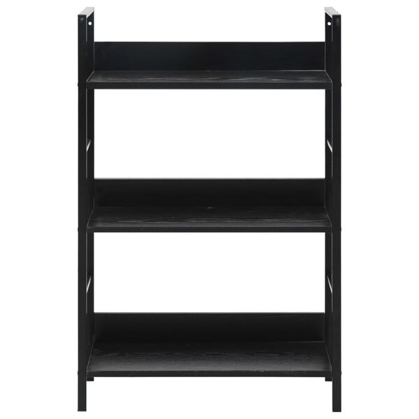 vidaXL 3-Layer Book Shelf Black 60x27.6x90.5 cm Engineered Wood