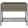 vidaXL Garden Planters with Shelf 2 pcs Grey 90x40x75 cm Poly Rattan