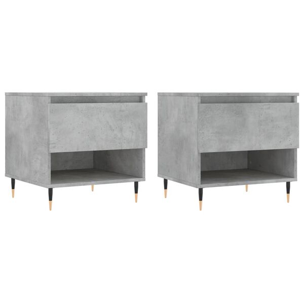 vidaXL Coffee Tables 2 pcs Concrete Grey 50x46x50 cm Engineered Wood