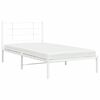 vidaXL Metal Bed Frame without Mattress with Headboard White 107x203cm