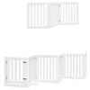 vidaXL Dog Gate with Door Foldable 15 Panels White 750 cm Poplar Wood