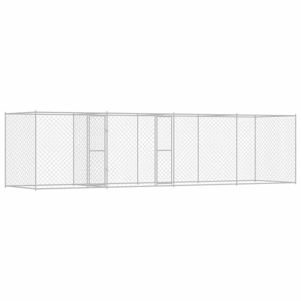 vidaXL Dog Cage Silver 600 x 200 x 200 cm Galvanised Steel