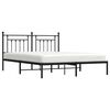 vidaXL Metal Bed Frame without Mattress with Headboard Black 180x200cm