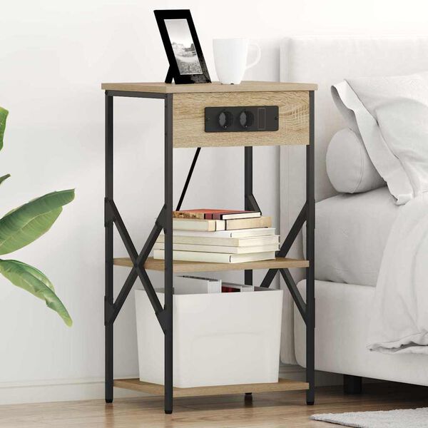 vidaXL Bedside Cabinet with Shelf 2 pcs Sonoma Oak 41 x 31 x 76 cm