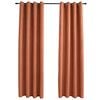 vidaXL Blackout Curtains with Metal Rings 2 pcs Rust 140x175 cm