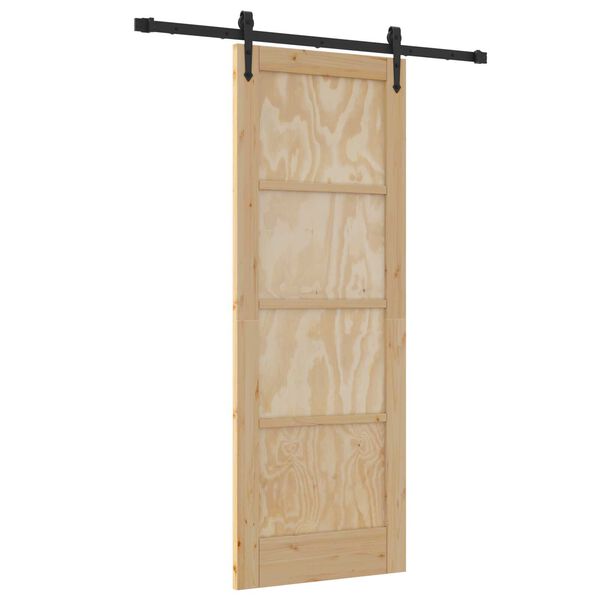 vidaXL Sliding Door ORKDAL Brown 73.5 x 198.5 cm Solid Pine Wood