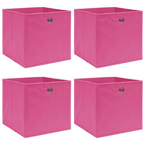 vidaXL Storage Boxes 4 pcs Pink 32x32x32 cm Fabric