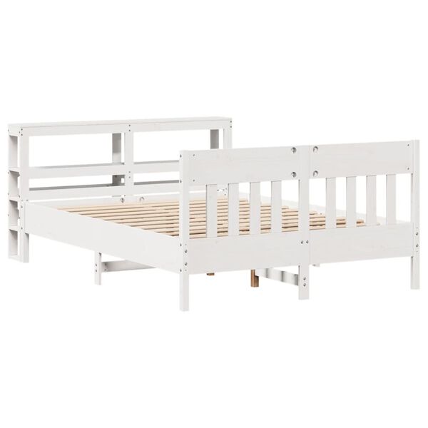 vidaXL Bed Frame without Mattress White 120x190 cm Small Double Solid Wood Pine