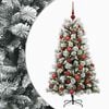 vidaXL Artificial Hinged Christmas Tree with Baubles 150 cm 150 LEDs